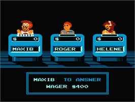 In game image of Jeopardy! 25th Anniversary Edition on the Nintendo NES.