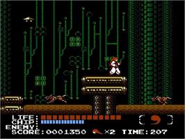 In game image of Kabuki Quantum Fighter on the Nintendo NES.