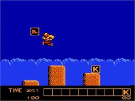 In game image of Karnov on the Nintendo NES.