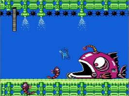 In game image of Mega Man 2 on the Nintendo NES.