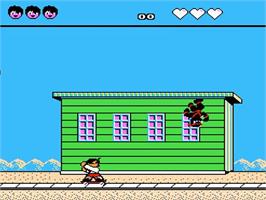 In game image of Menace Beach on the Nintendo NES.