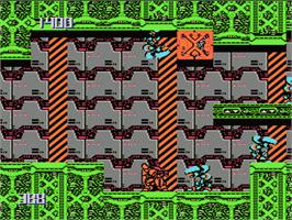 In game image of Metal Storm on the Nintendo NES.