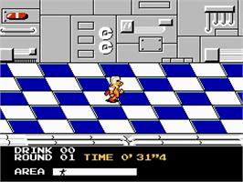 In game image of Metro Cross on the Nintendo NES.