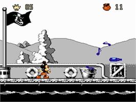 In game image of Mickey Mania 7 on the Nintendo NES.
