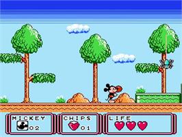 In game image of Mickey Mouse 3 - Yume Fuusen on the Nintendo NES.