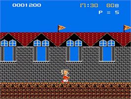 In game image of Nagagutsu O Haita Neko - Sekai Isshuu 80 Nichi Daibouken on the Nintendo NES.