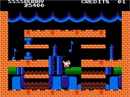 In game image of Parasol Stars: The Story of Bubble Bobble 3 on the Nintendo NES.