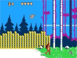 In game image of Pocahontas on the Nintendo NES.