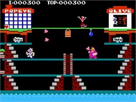In game image of Popeye on the Nintendo NES.