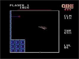 In game image of Qix on the Nintendo NES.