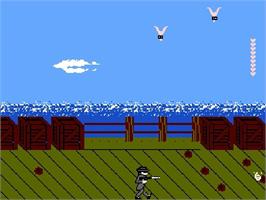 In game image of Raid 2020 on the Nintendo NES.