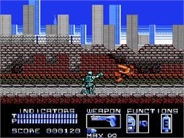 In game image of Robocop on the Nintendo NES.