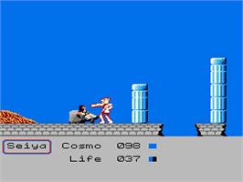 In game image of Saint Seiya - Ougon Densetsu Kanketsu Hen on the Nintendo NES.