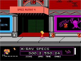 In game image of Simpsons - Bart Vs The Space Mutants, The on the Nintendo NES.