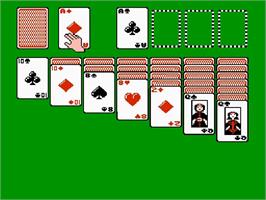 In game image of Solitaire on the Nintendo NES.