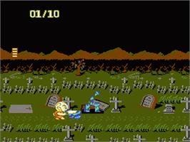 In game image of Splatterhouse: Wanpaku Graffiti on the Nintendo NES.