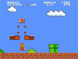 In game image of Super Mario Bros.& Duck Hunt on the Nintendo NES.