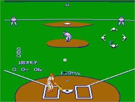 In game image of Super Real Baseball '88 on the Nintendo NES.