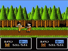 In game image of Tenkaichi Bushi - Keru Naguuru on the Nintendo NES.