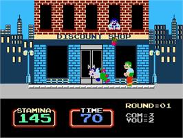 In game image of Urban Champion on the Nintendo NES.