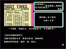 In game image of Wall Street Kid on the Nintendo NES.