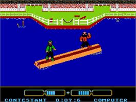 In game image of World Games on the Nintendo NES.