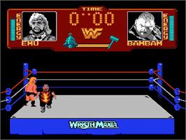 In game image of Wwf Wrestlemania on the Nintendo NES.