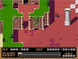 In game image of Ys II: Ancient Ys Vanished: The Final Chapter on the Nintendo NES.