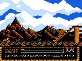 In game image of Ys III: Wanderers from Ys on the Nintendo NES.