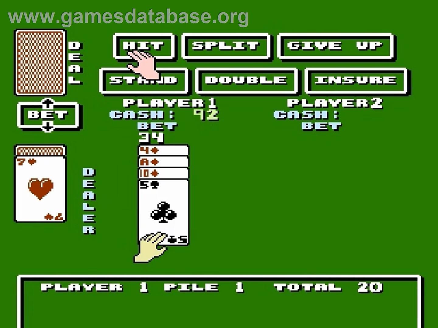 Blackjack - Nintendo NES - Artwork - In Game