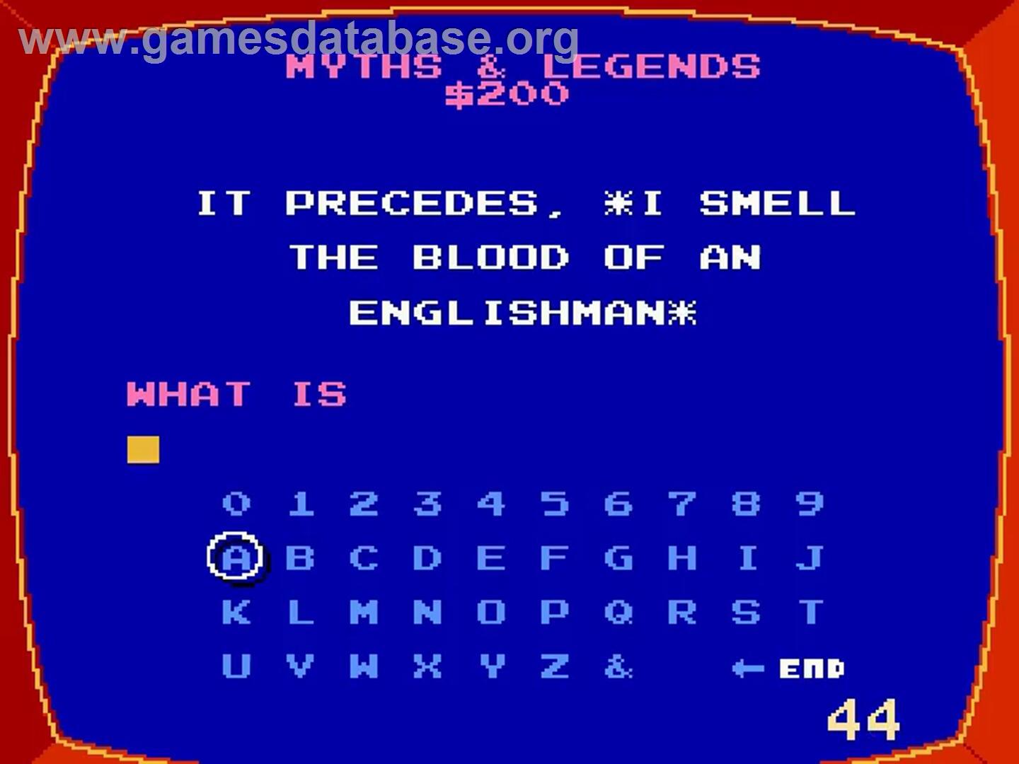 Jeopardy! - Nintendo NES - Artwork - In Game