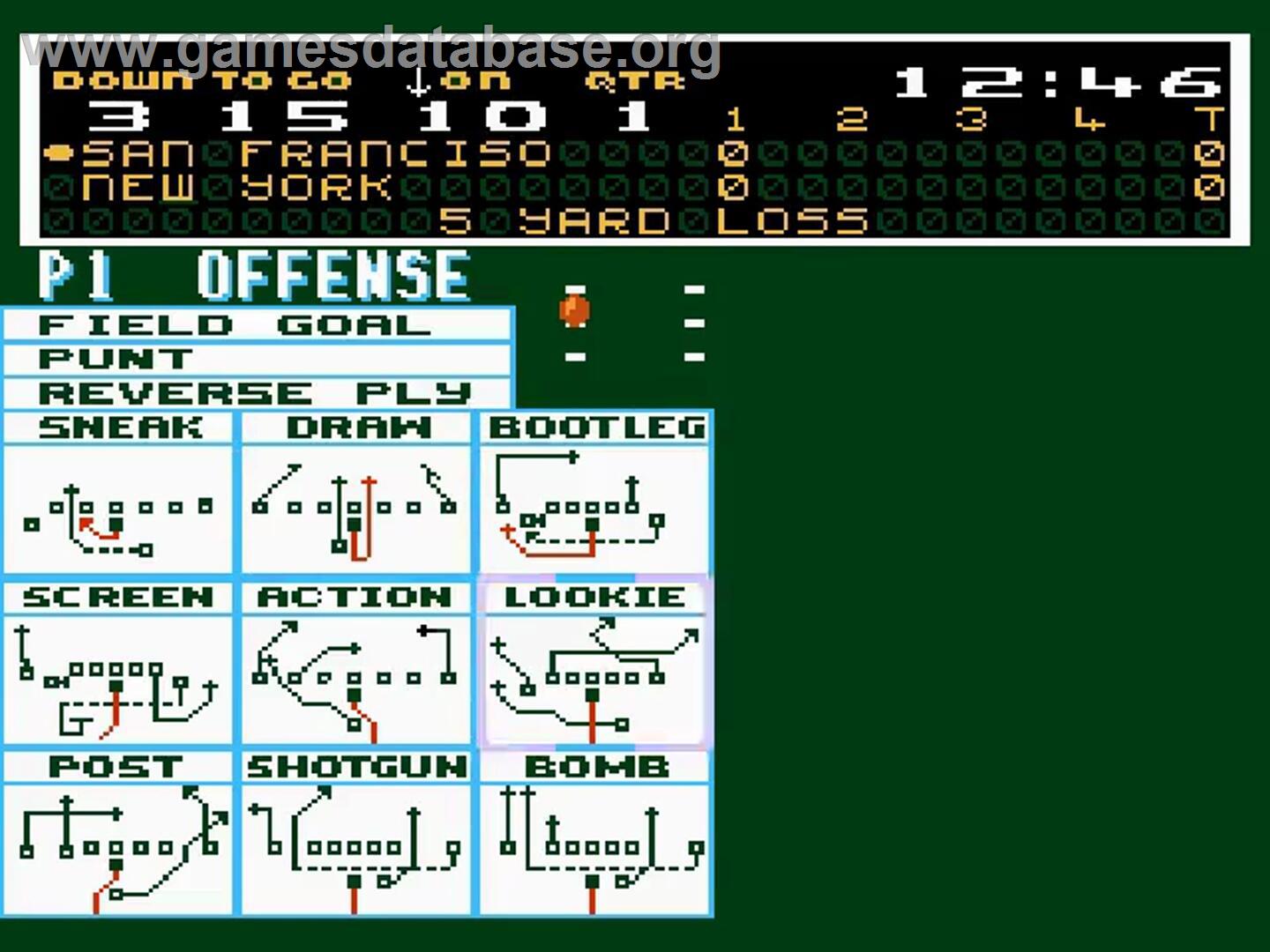 John Elway's Quarterback - Nintendo NES - Artwork - In Game