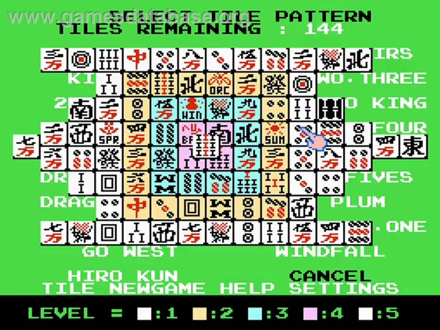 Shanghai - Nintendo NES - Artwork - In Game