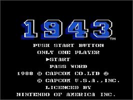 Title screen of 1943 - The Battle Of Midway on the Nintendo NES.