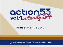 Title screen of Action 53 Volume 4 on the Nintendo NES.