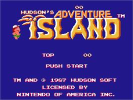 Title screen of Adventure Island on the Nintendo NES.