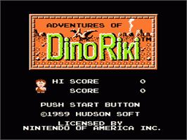 Title screen of Adventures of Dino-Riki on the Nintendo NES.
