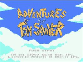 Title screen of Adventures of Tom Sawyer on the Nintendo NES.