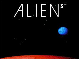 Title screen of Alien 3 on the Nintendo NES.