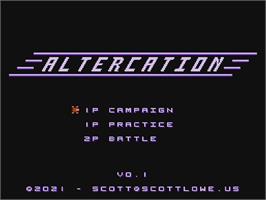Title screen of Altercation on the Nintendo NES.