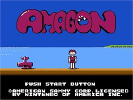 Title screen of Amagon on the Nintendo NES.