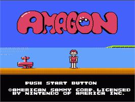 Title screen of Amagon on the Nintendo NES.