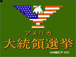 Title screen of America Daitouryou Senkyo on the Nintendo NES.