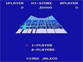 Title screen of Argus on the Nintendo NES.