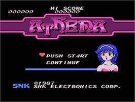 Title screen of Athena on the Nintendo NES.