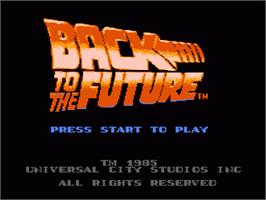 Title screen of Back to the Future on the Nintendo NES.