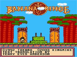 Title screen of Banana Prince on the Nintendo NES.