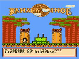 Title screen of Banana Prince on the Nintendo NES.
