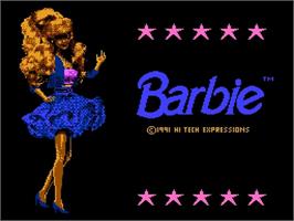 Title screen of Barbie on the Nintendo NES.