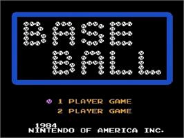 Title screen of Baseball on the Nintendo NES.